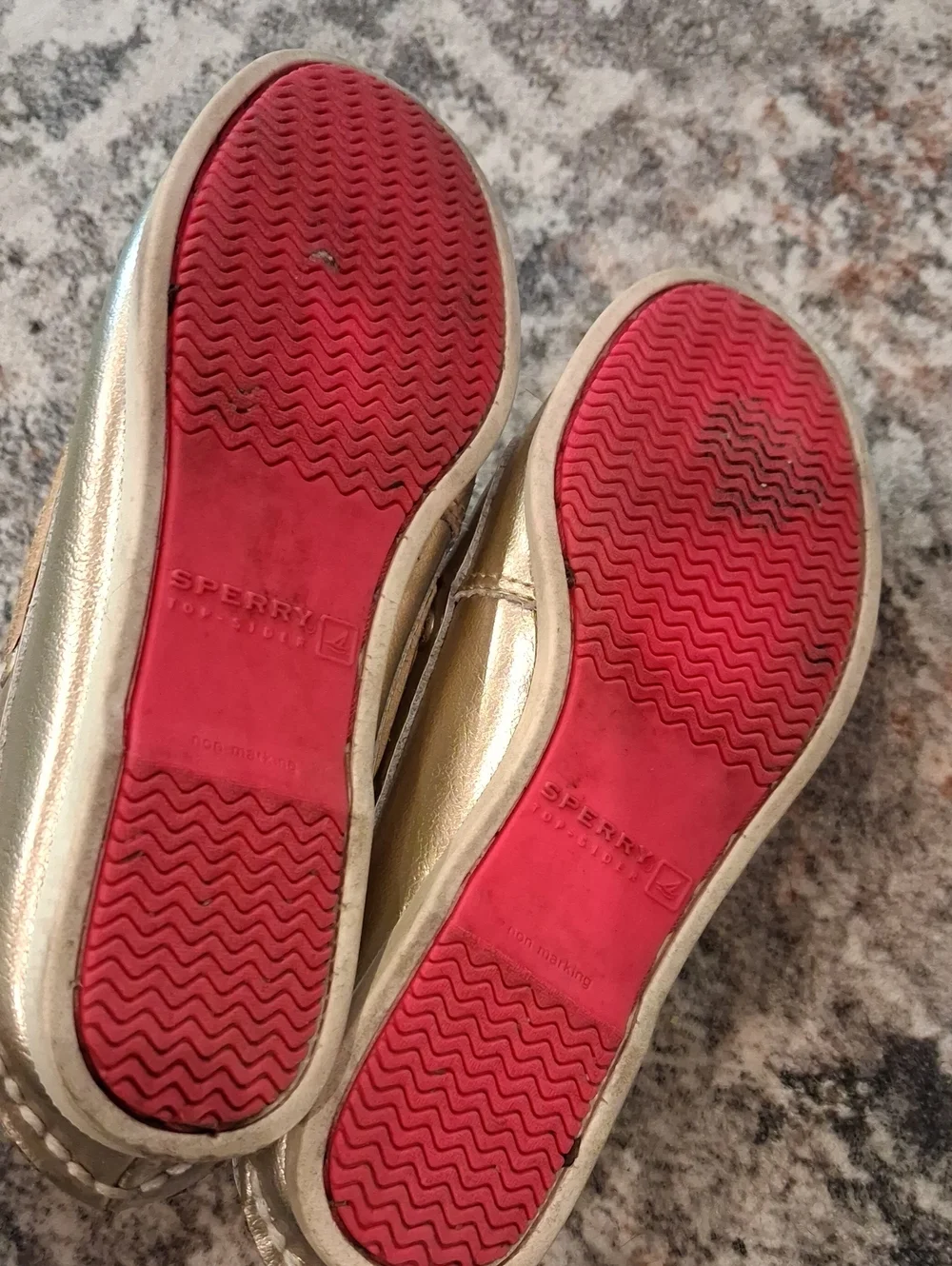 Metallic Gold Loafer Shoes  Little Girls Sperry Top-sider Leatthee Size 11 11M
